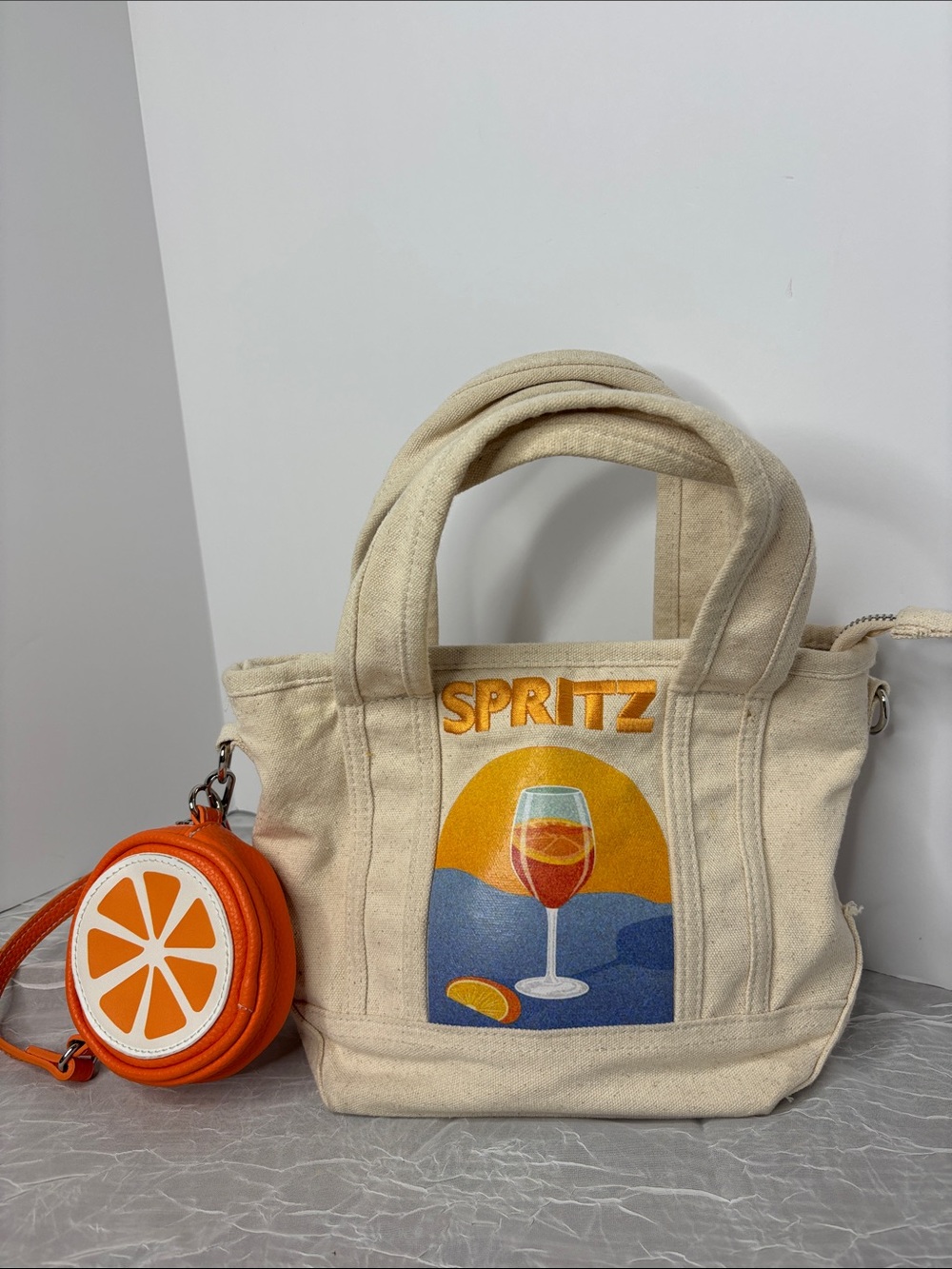 C&C California Spritz Canvas Mini Tote & Orange Charm Set